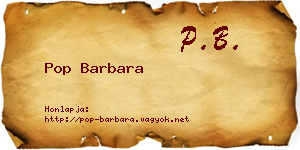 Pop Barbara névjegykártya